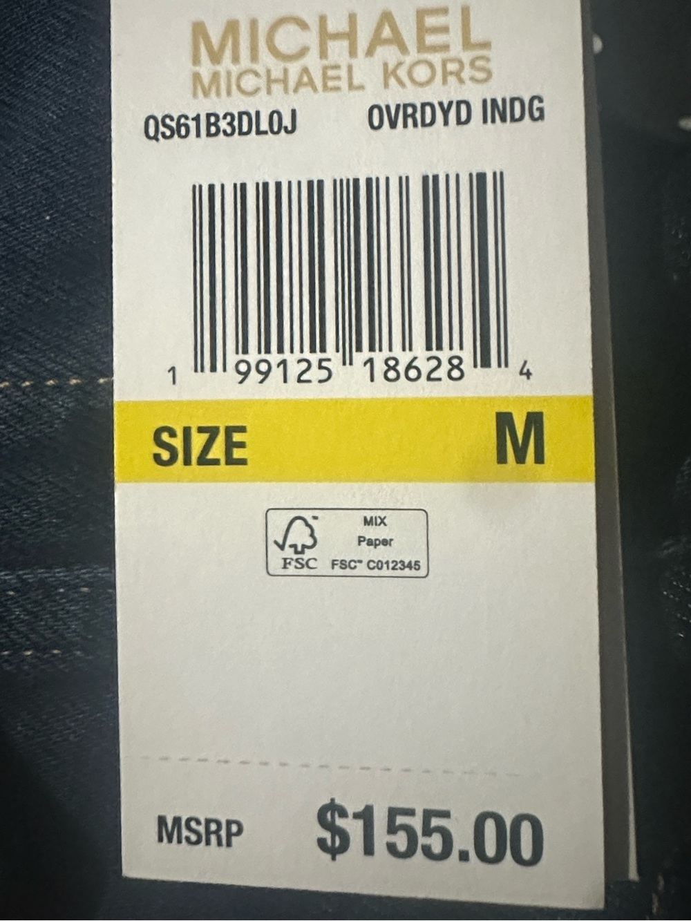 MICHAEL KORS Button Front Denim Jacket 100% Cotton Gold Dark Blue Size L - Picture 9 of 9